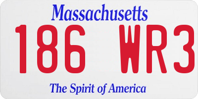 MA license plate 186WR3