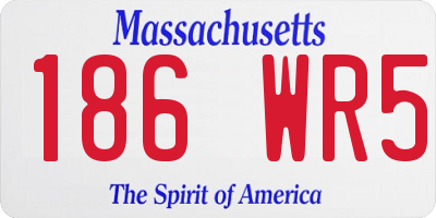 MA license plate 186WR5