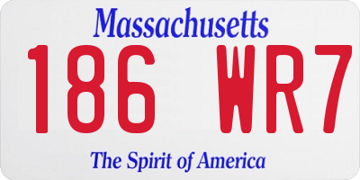 MA license plate 186WR7