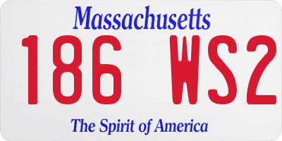 MA license plate 186WS2
