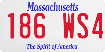 MA license plate 186WS4