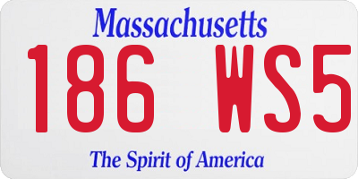 MA license plate 186WS5