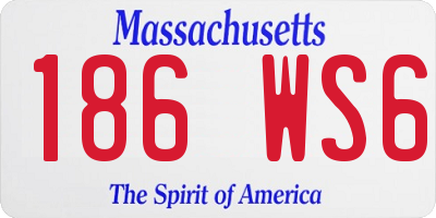 MA license plate 186WS6