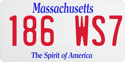 MA license plate 186WS7