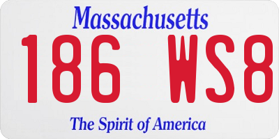 MA license plate 186WS8
