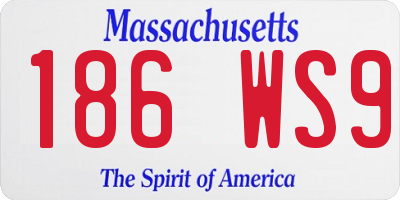 MA license plate 186WS9