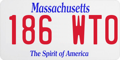 MA license plate 186WT0