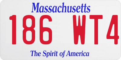MA license plate 186WT4