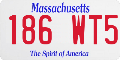 MA license plate 186WT5