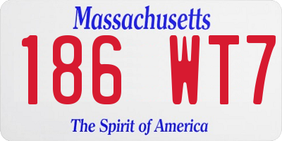 MA license plate 186WT7