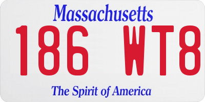 MA license plate 186WT8