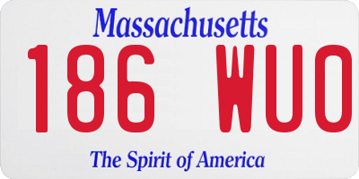MA license plate 186WU0