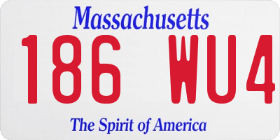 MA license plate 186WU4