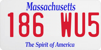 MA license plate 186WU5