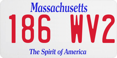 MA license plate 186WV2