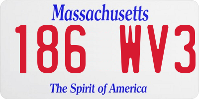 MA license plate 186WV3