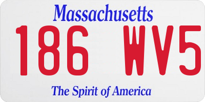 MA license plate 186WV5