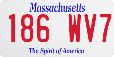 MA license plate 186WV7