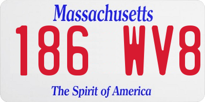 MA license plate 186WV8