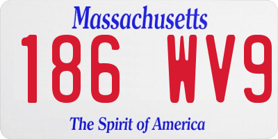MA license plate 186WV9