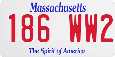 MA license plate 186WW2