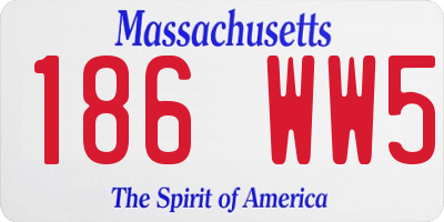 MA license plate 186WW5
