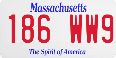 MA license plate 186WW9