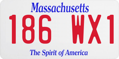 MA license plate 186WX1