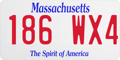 MA license plate 186WX4