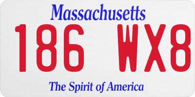 MA license plate 186WX8