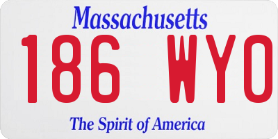 MA license plate 186WY0