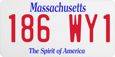 MA license plate 186WY1