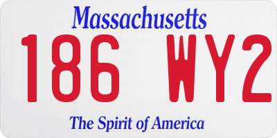 MA license plate 186WY2