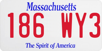 MA license plate 186WY3