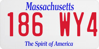 MA license plate 186WY4