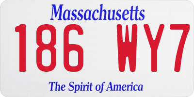 MA license plate 186WY7