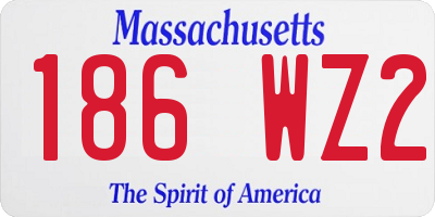 MA license plate 186WZ2