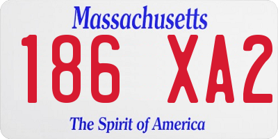 MA license plate 186XA2