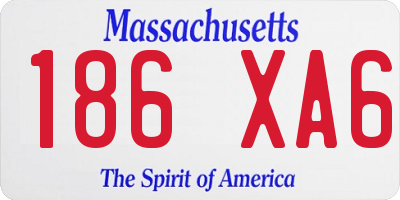 MA license plate 186XA6