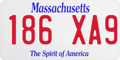 MA license plate 186XA9