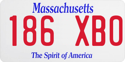 MA license plate 186XB0