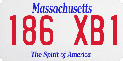 MA license plate 186XB1