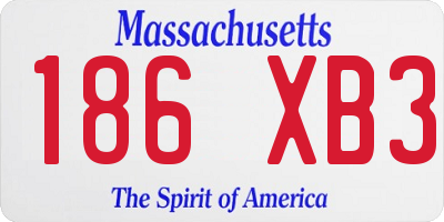 MA license plate 186XB3