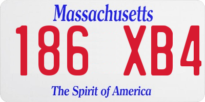MA license plate 186XB4