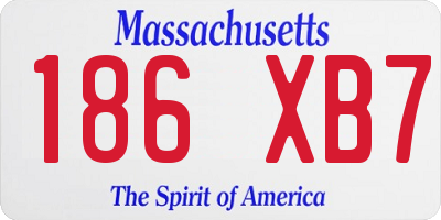 MA license plate 186XB7