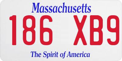 MA license plate 186XB9