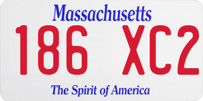 MA license plate 186XC2