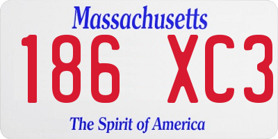 MA license plate 186XC3