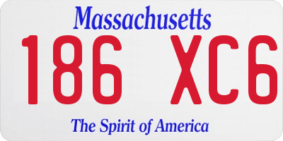 MA license plate 186XC6