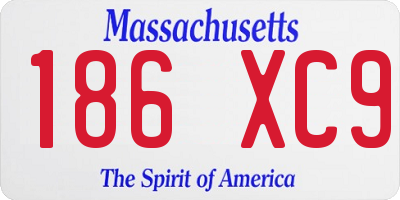 MA license plate 186XC9